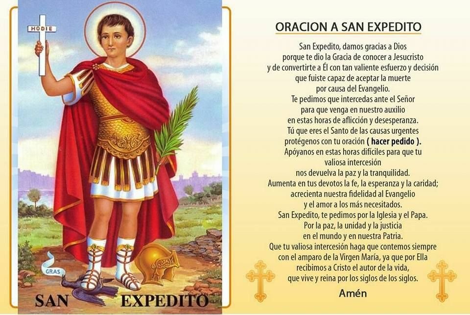 Estampa oración a San Expedito